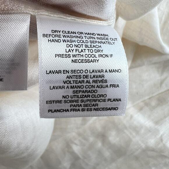 Anne Klein L Large Tunic Top Shirt Linen High Low Blouse Lagenlook Minimalist - Picture 8 of 16